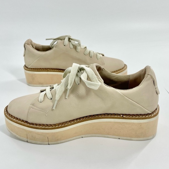 ShuShop Shoes Sarabeth Platform Sneakers Neutral Tan Low Lace Up Size 9 - Picture 3 of 12